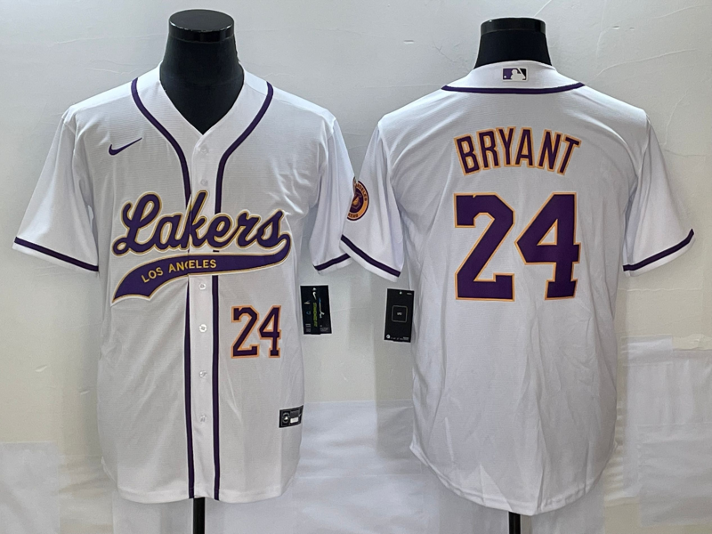 Men Los Angeles Lakers 24 Bryant white 2023 NBA Jersey style 8